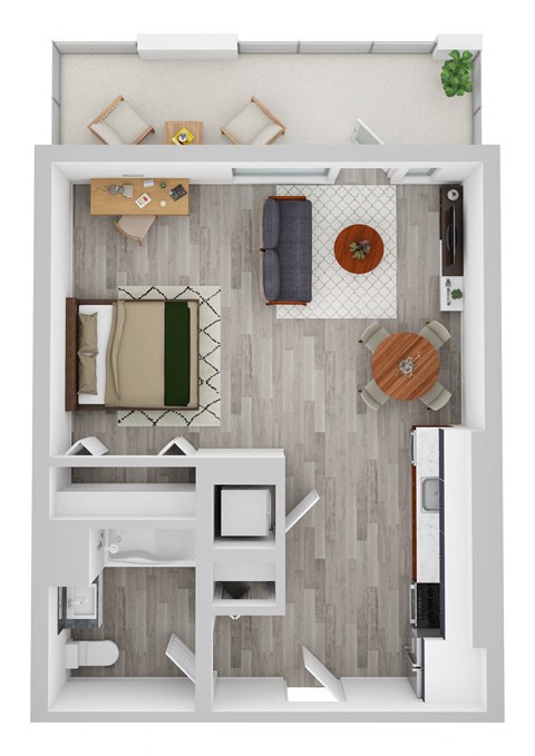 Studio C Floor Plan at Noca Blu, Illinois